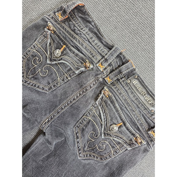 Rock Revival Gwen Boot Jeans Women's 30 Flap Pocket Rhinestones (30x30) - Picture 6 of 11